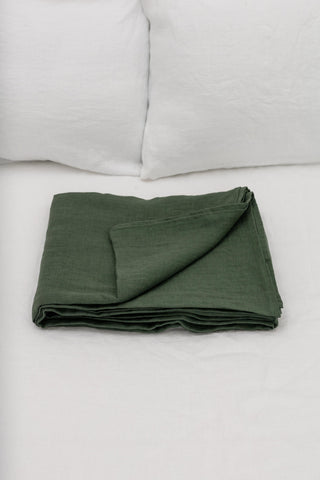 Leinen-Bettlaken, Forest Green