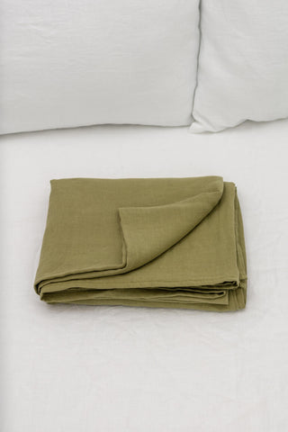 Leinen-Bettlaken, Olive Green