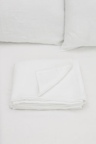 Leinen-Bettlaken, White