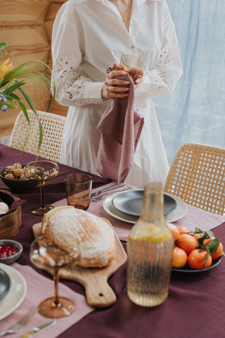 Leinen-Geschirrtuch, Woodrose