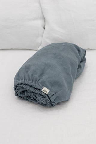 Leinen-Spannbettlaken, Dark Gray