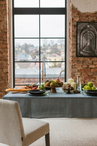Leinen-Tischdecke, Dark Grey