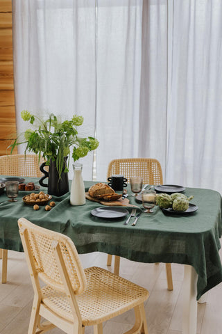 Leinen-Tischdecke, Forest Green
