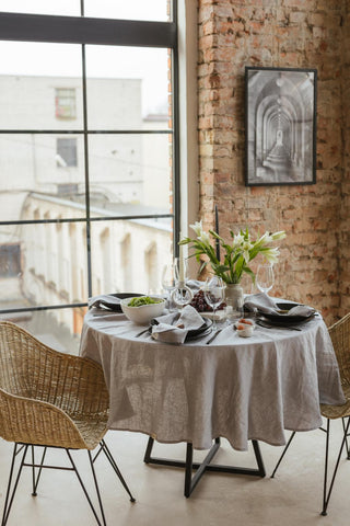Leinen-Tischdecke, Light Gray