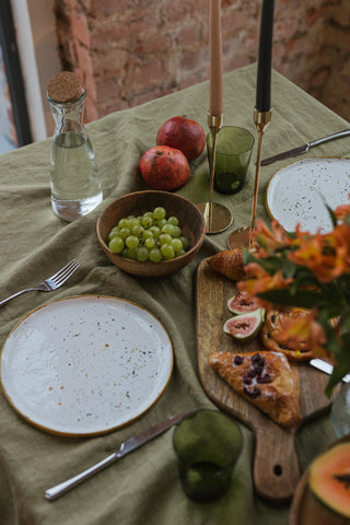 Leinen-Tischdecke, Olive Green