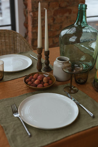 Leinen-Tischset, Olive Green