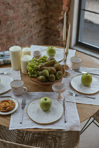 Leinen-Tischset, White