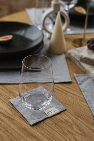 Leinen-Untersetzer im 4er-Set, Light Gray