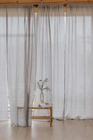 Tagzeit Tunnel Top oder Knoten-Oberteil Vorhangset aus 2, Light Gray